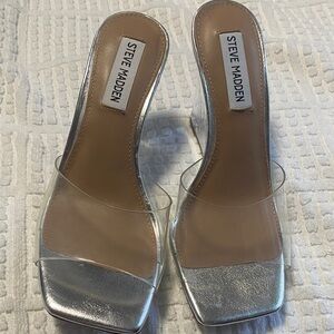 Steve Madden Metallic Silver Heels